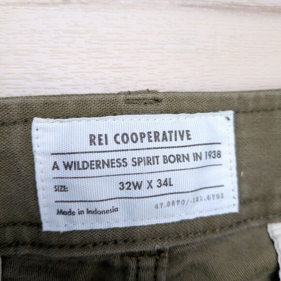 REI Co-op Trailsmith Jogger Pants Mens 32x31 Olive Green Hiking Double Knee - Picture 3 of 12